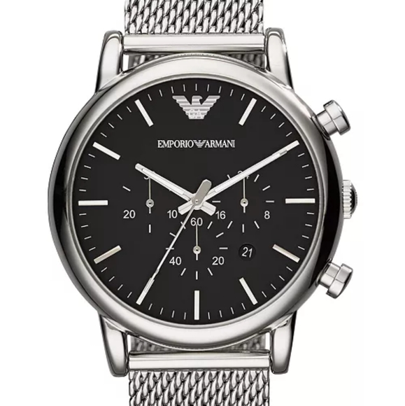 Emporio Armani Other - EMPORIO ARMANI Men's Chronograph Stainless Steel Mesh Bracelet Watch 46mm AR180